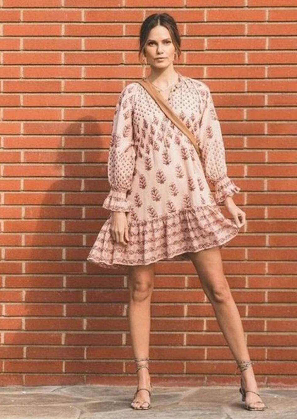 Cleobella Reese Mini Boho Pink Floral Dress size XS